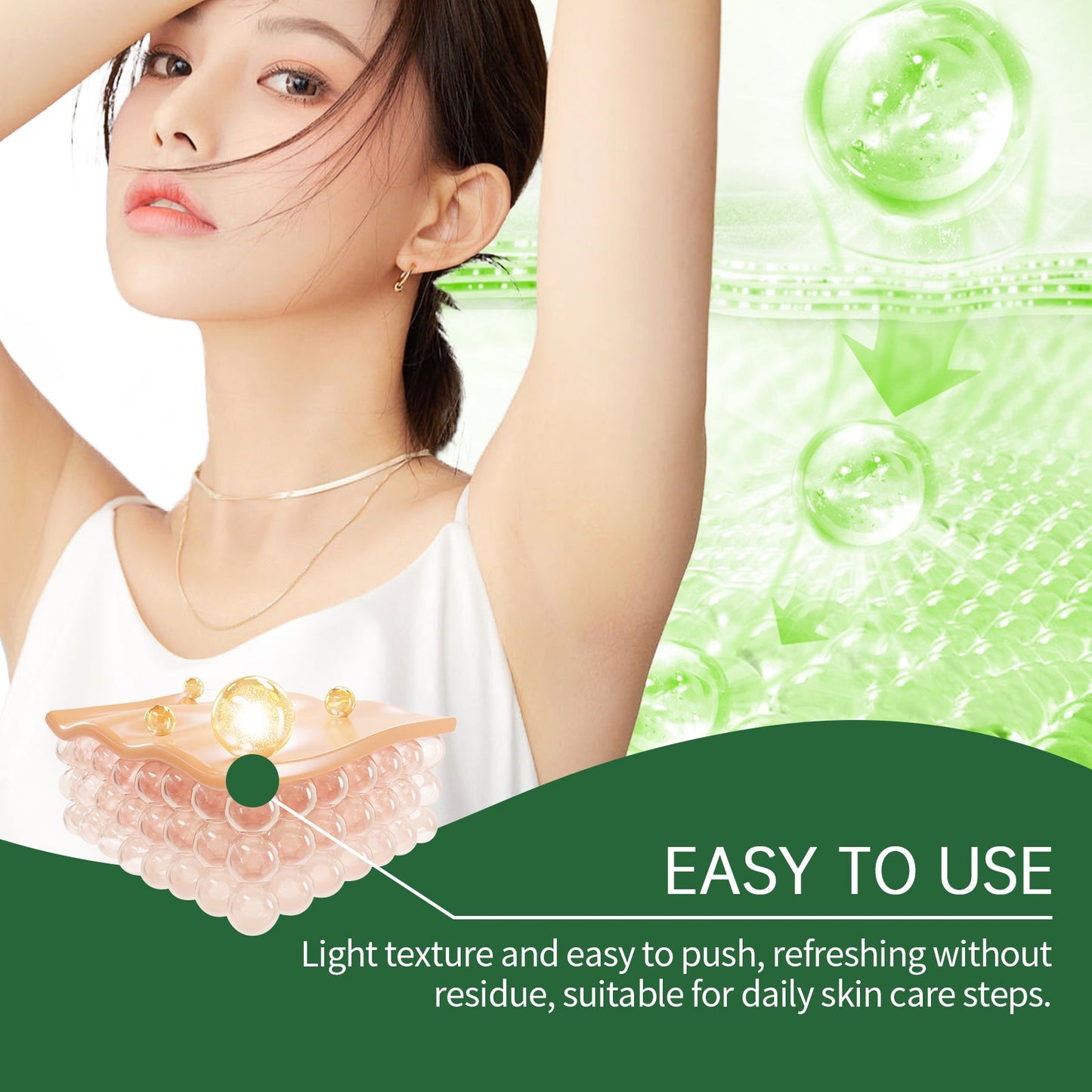 Green Tea Underarm Detox Scrub Exfoliating Student Men And Women Underarm Whitening Joint Rejuvenation Hydrating Moisturizing Scrub - Korvel