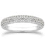 14k White Gold Triple Row Micro-Pave Diamond Wedding Ring Band