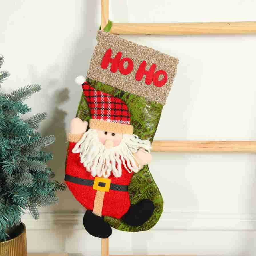 Christmas Socks, Christmas Gift Bag, Christmas Decoration Gift Bag, Christmas Elk Old Man Pendant Gift Bag - Korvel