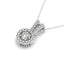 Pendentif rond en or blanc 14k avec halo de diamants