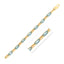 14k Yellow Gold Turquoise Paperclip Gem Link Bracelet