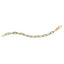 14k Yellow Gold Turquoise Paperclip Gem Link Bracelet
