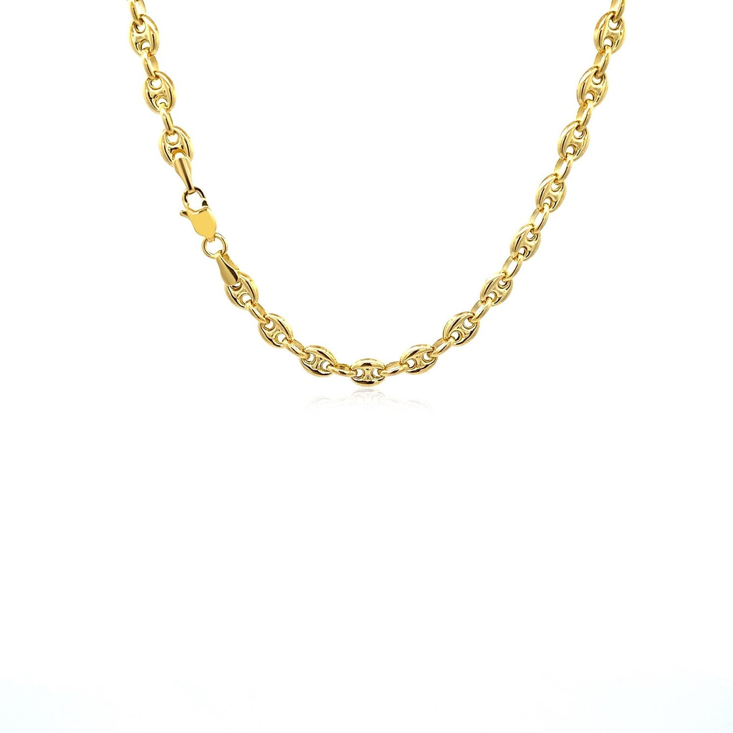 14k Yellow Gold Puffed Mariner Link Chain - 4.7mm