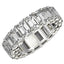 Anillo de Eternidad con Diamante Creado en Laboratorio Corte Esmeralda en Oro Blanco de 14k