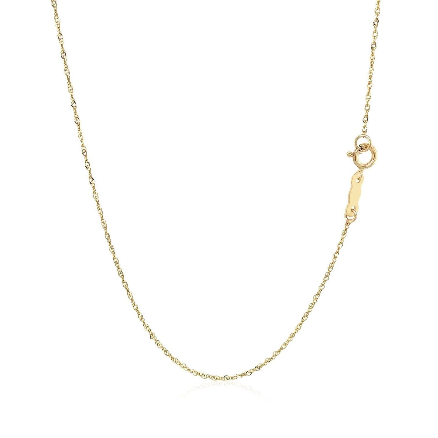 Chaîne Singapore en Or Jaune 14k - 0,8 mm