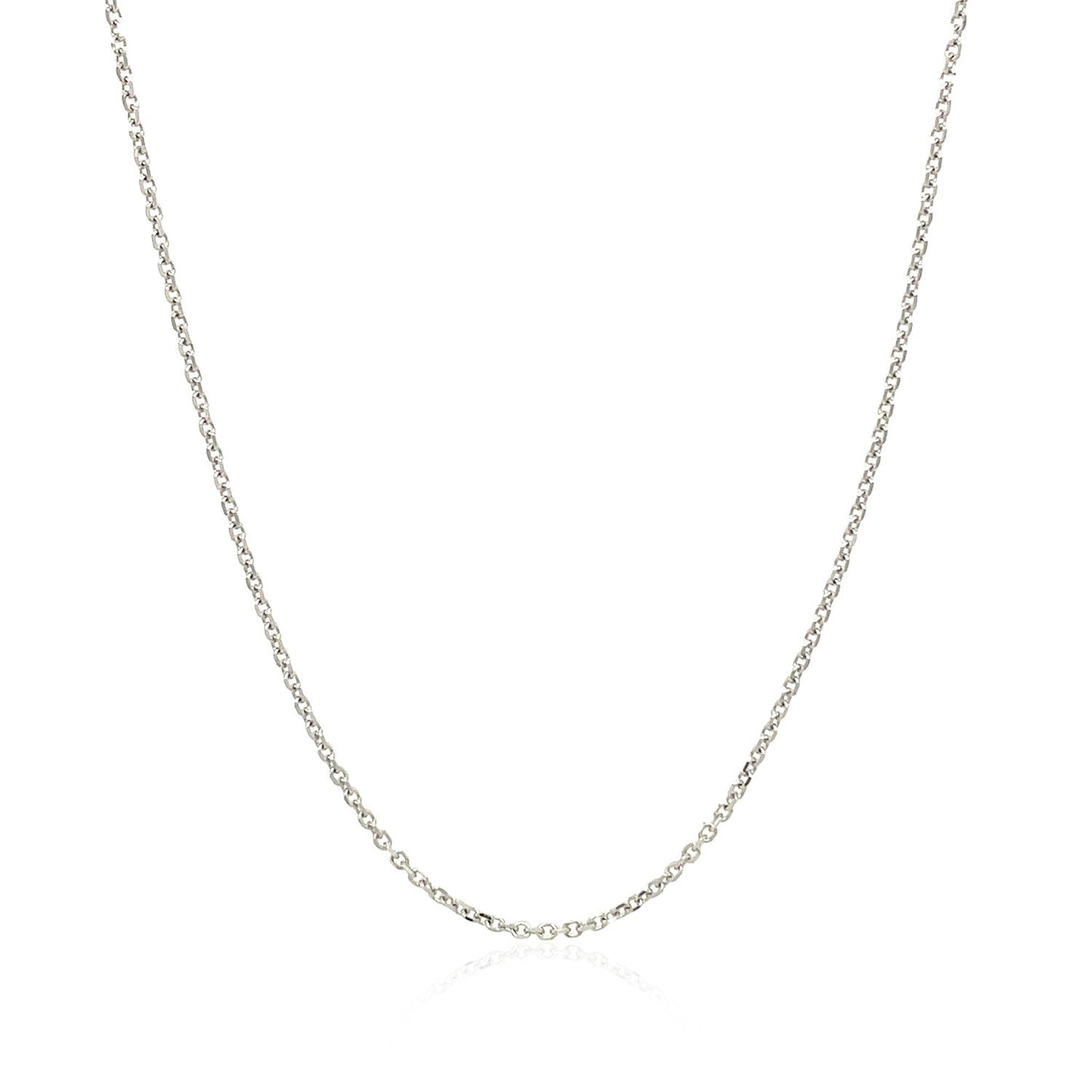 10k White Gold Cable Chain Necklace - 1.1mm