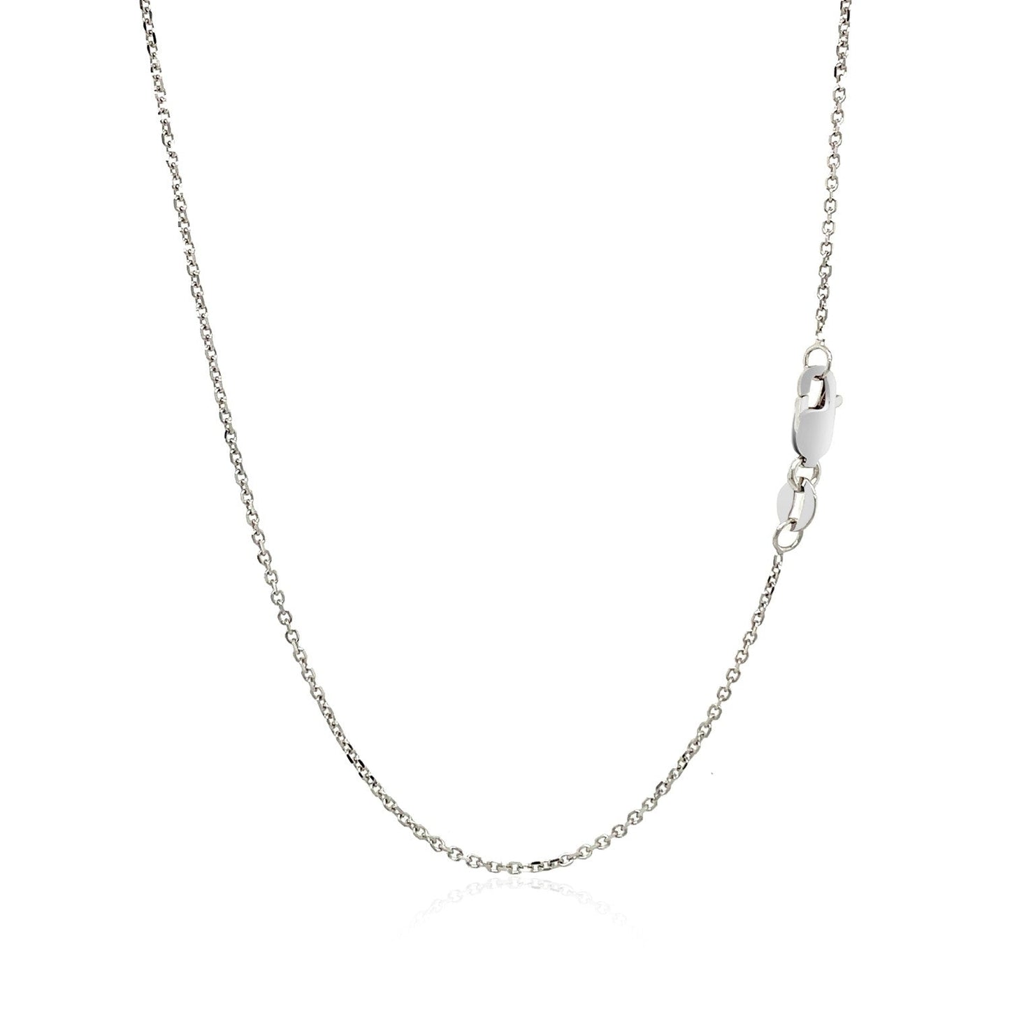 10k White Gold Cable Chain Necklace - 1.1mm