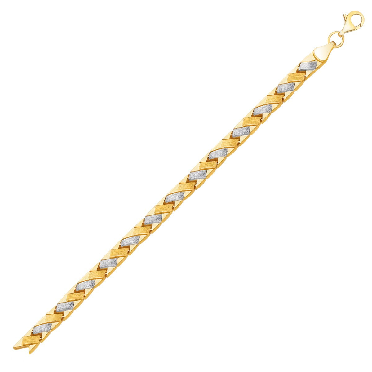 14k Two-Tone Gold Fancy Weave Bracelet
