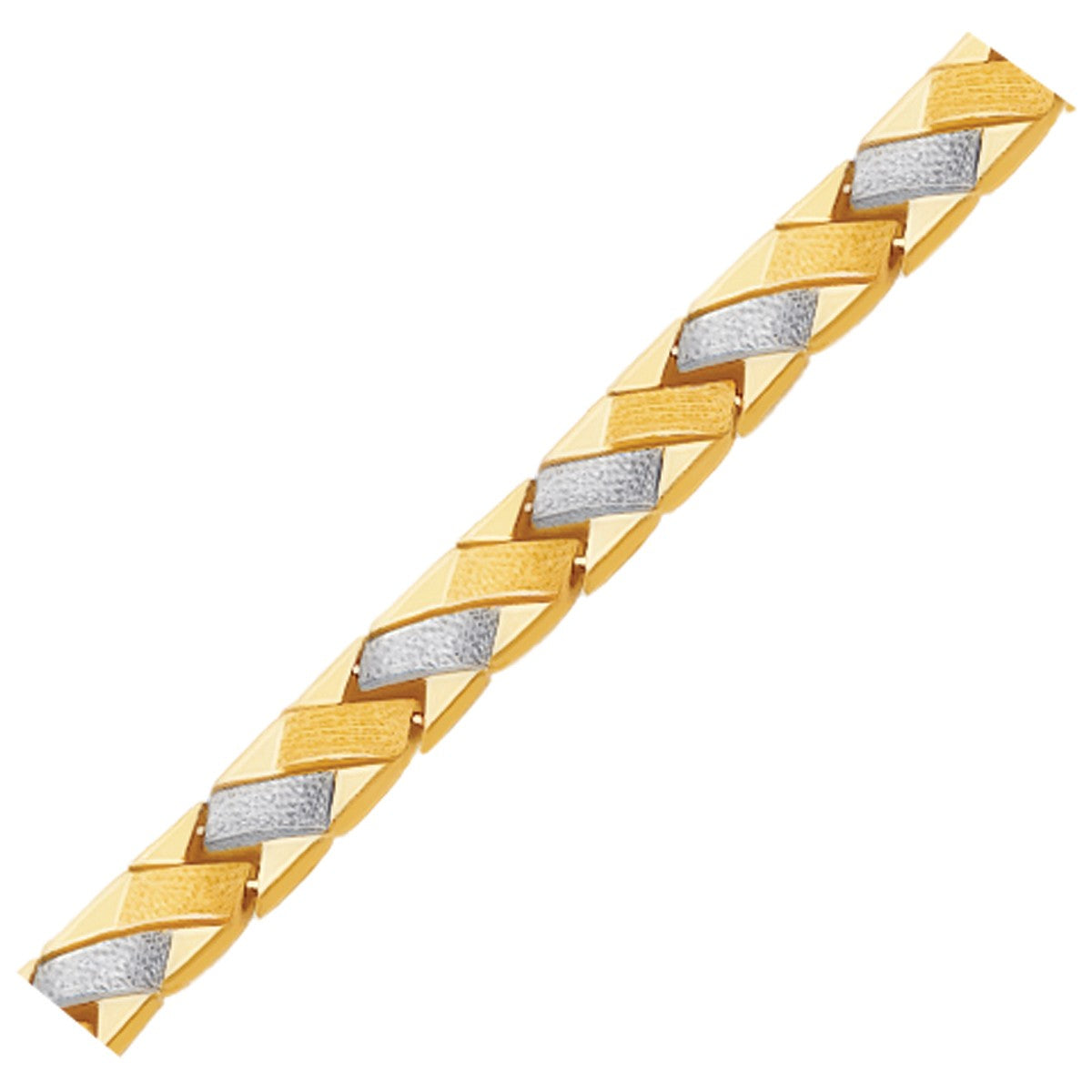 14k Two-Tone Gold Fancy Weave Bracelet