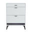 Shoe Cabinet , Shoe storage shelves, metal leg, White - Korvel