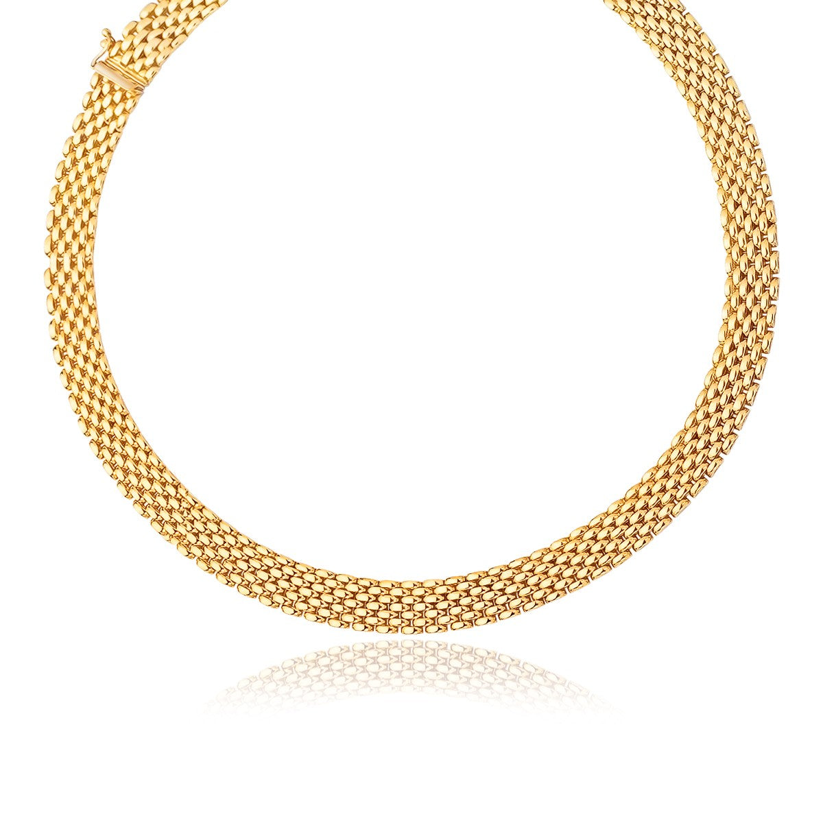 14k Yellow Gold Flexible Panther Necklace - 9.0mm