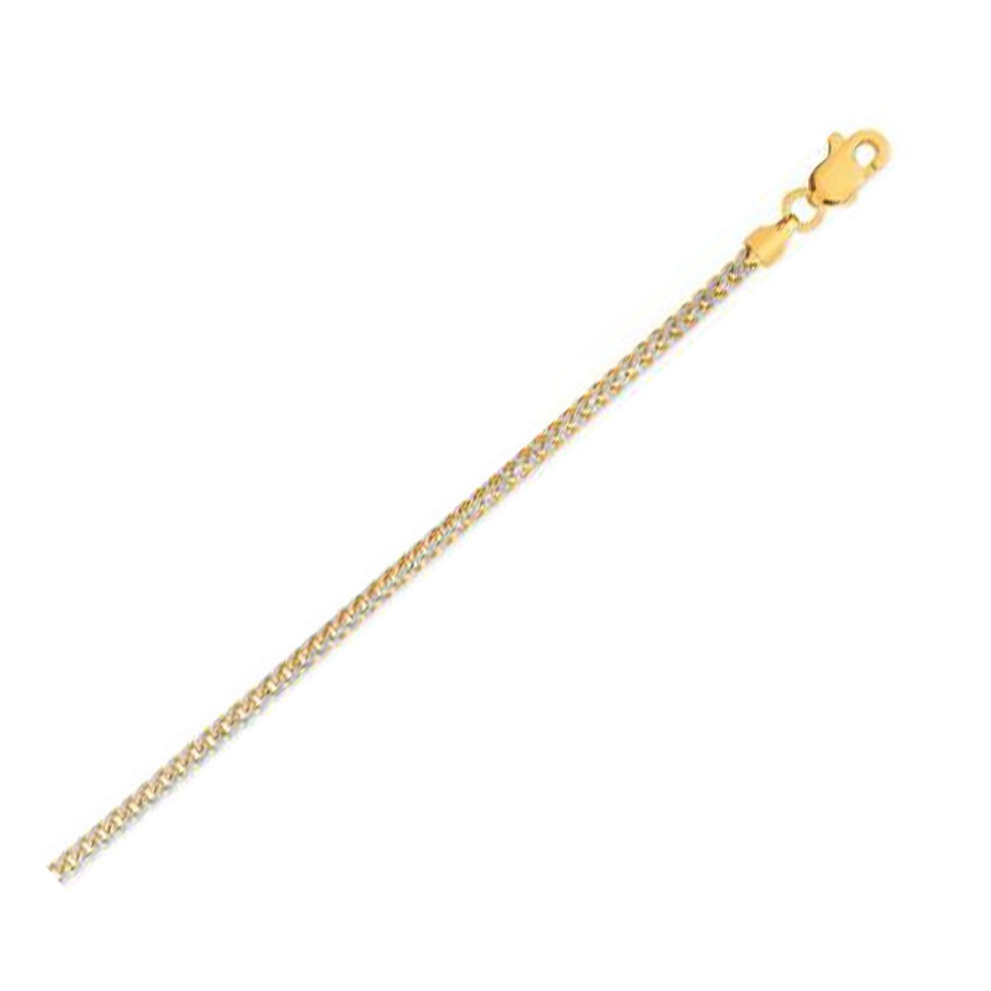 14k Yellow Gold Round Pave Franco Chain - 2.30 mm