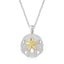 Pendentif en Argent Sterling et Or Jaune 14k en Forme de Dollar de Sable