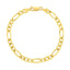 10k Yellow Gold Solid Figaro Bracelet - 4.50 mm