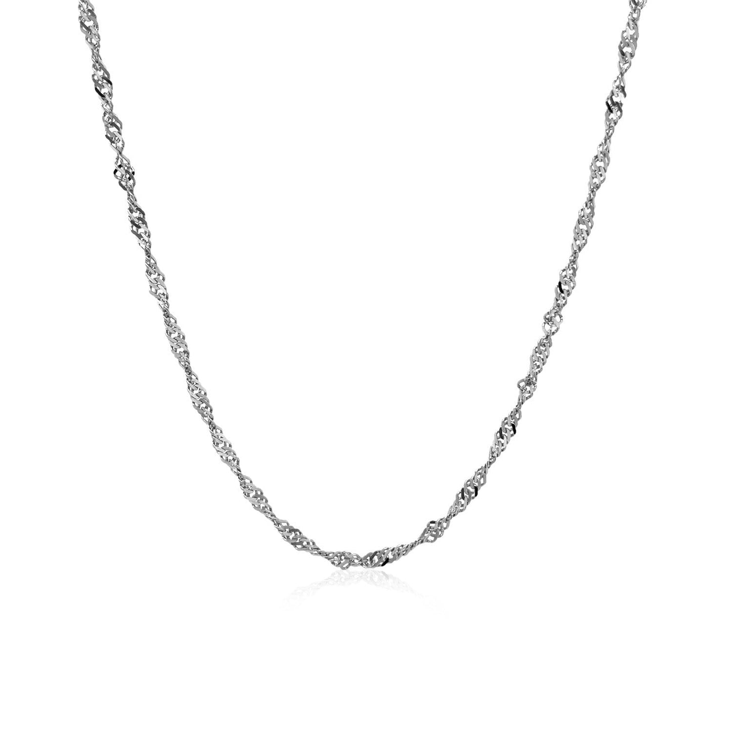 Chaîne Singapore en Or Blanc 14k 1,7 mm