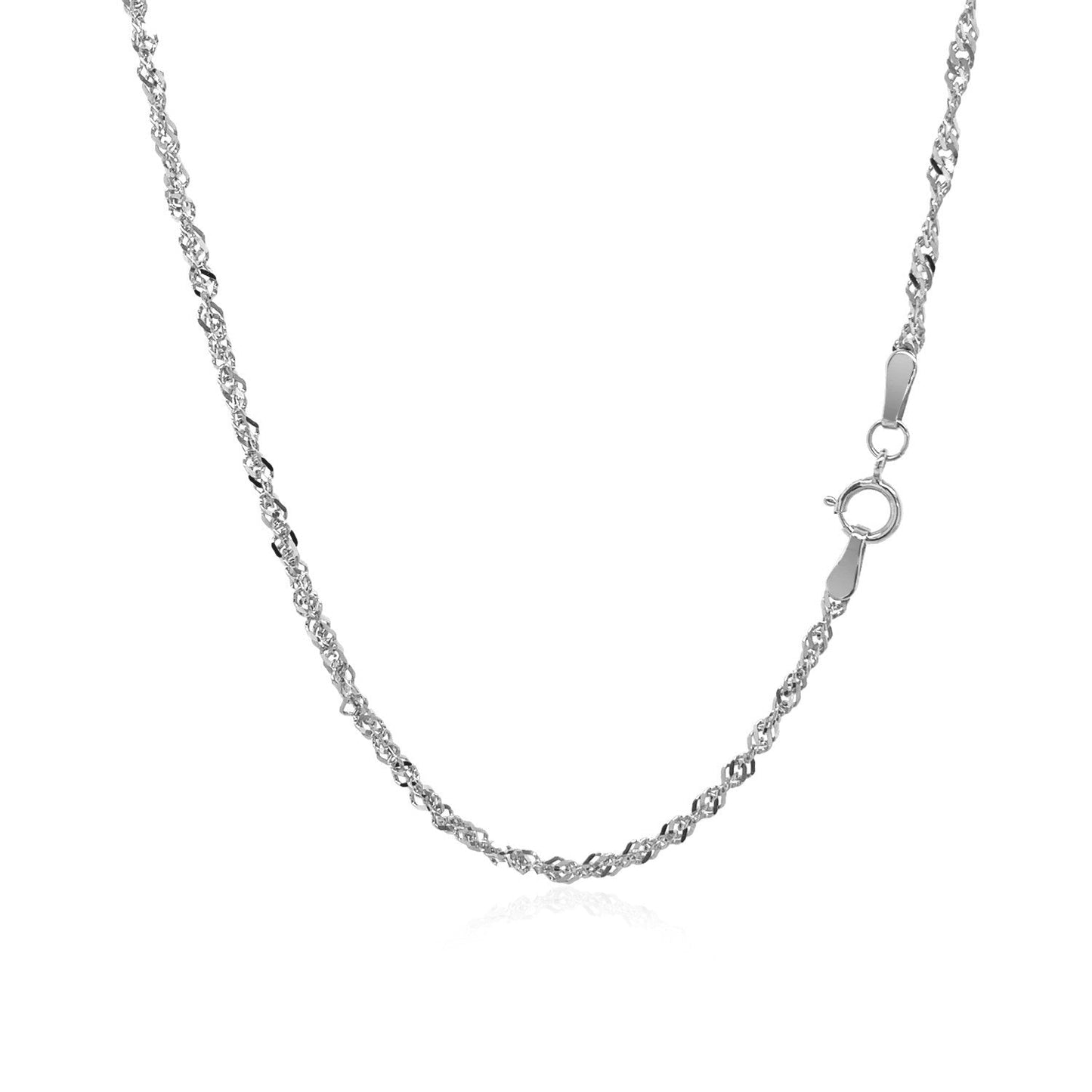 Chaîne Singapore en Or Blanc 14k 1,7 mm