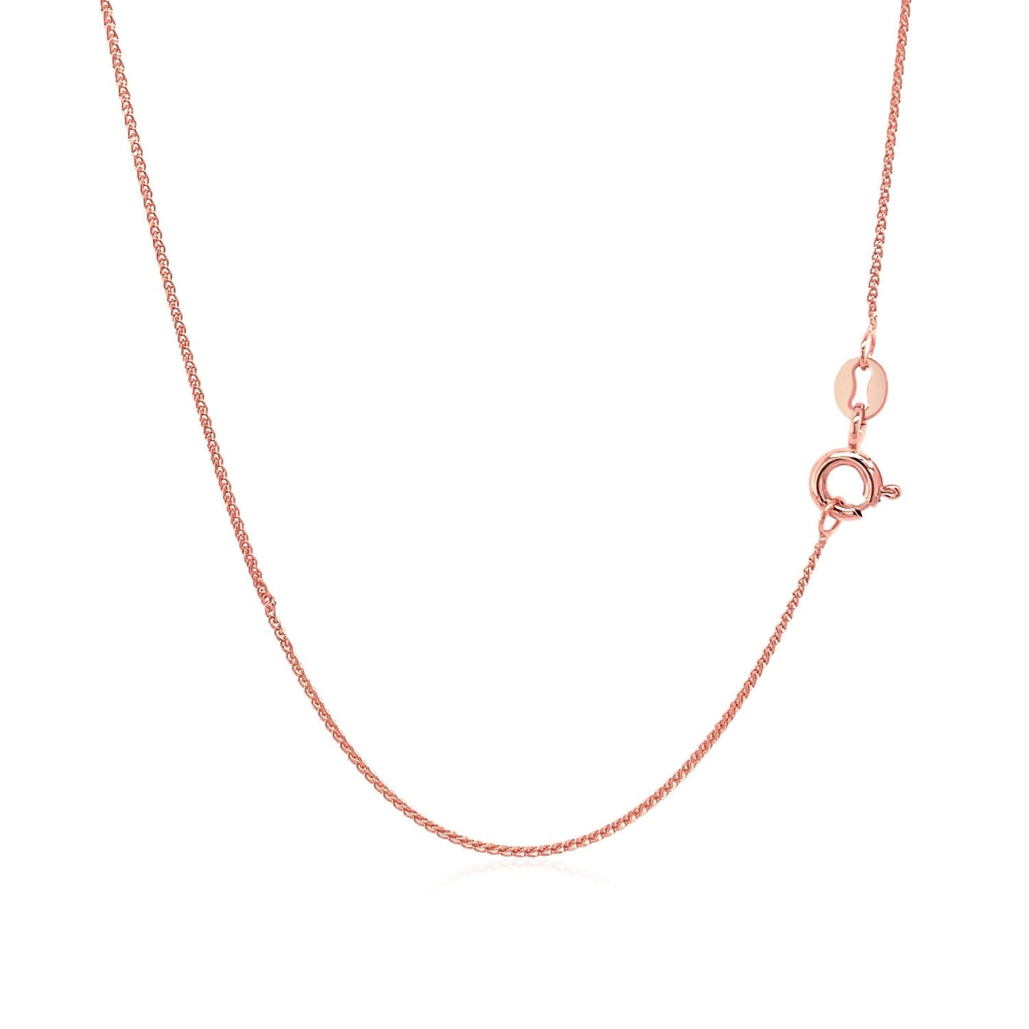 Chaîne en or rose 14k à maillons en blé coupés en diamant - 0,6 mm