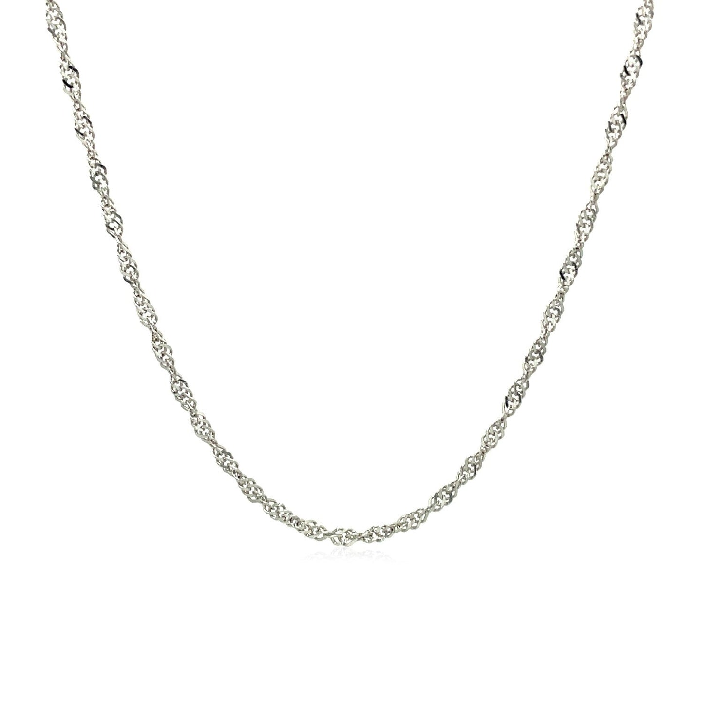 10k White Gold Singapore Chain - 1.5mm