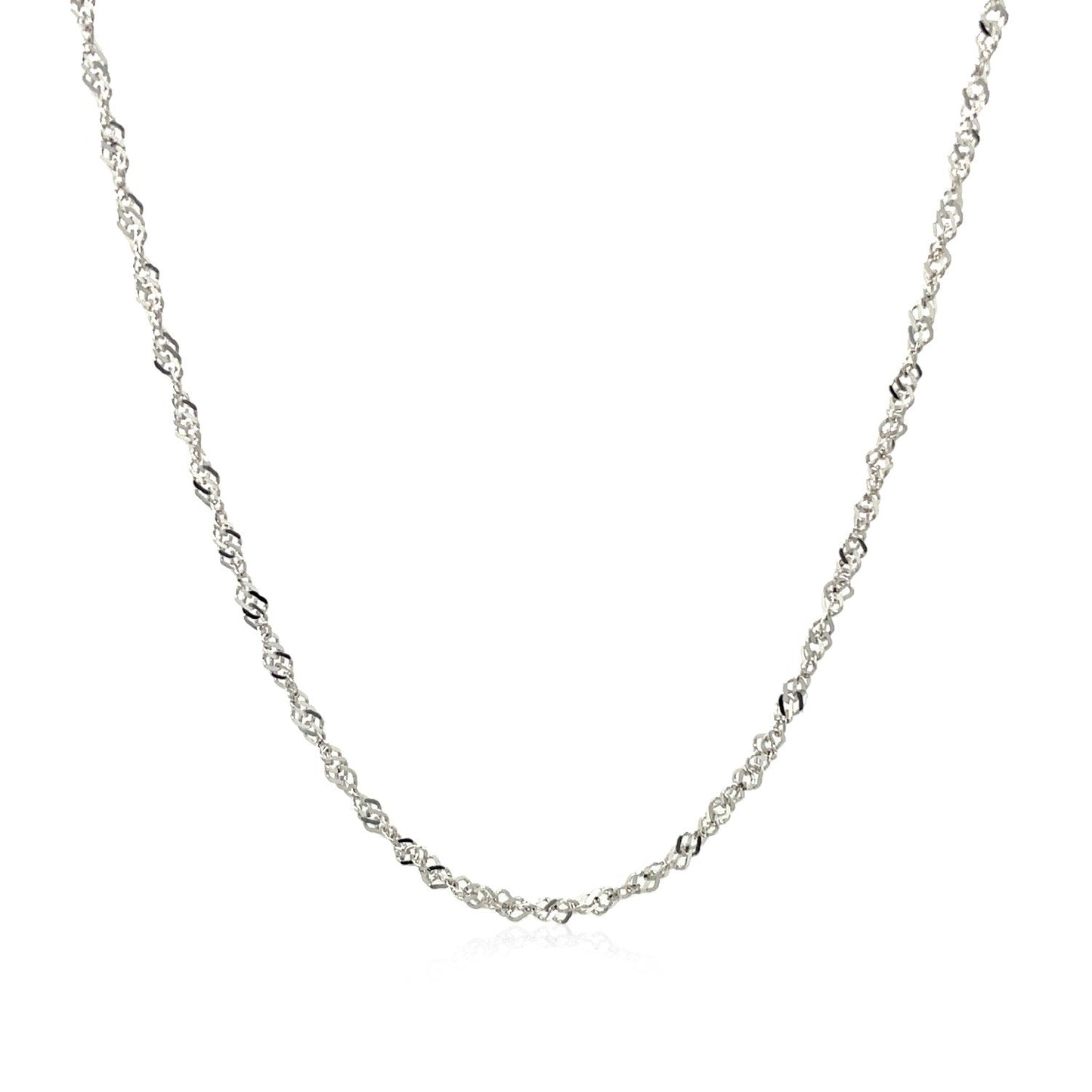 Cadena de Singapur de Oro Blanco de 14k - 1.5mm Elegancia