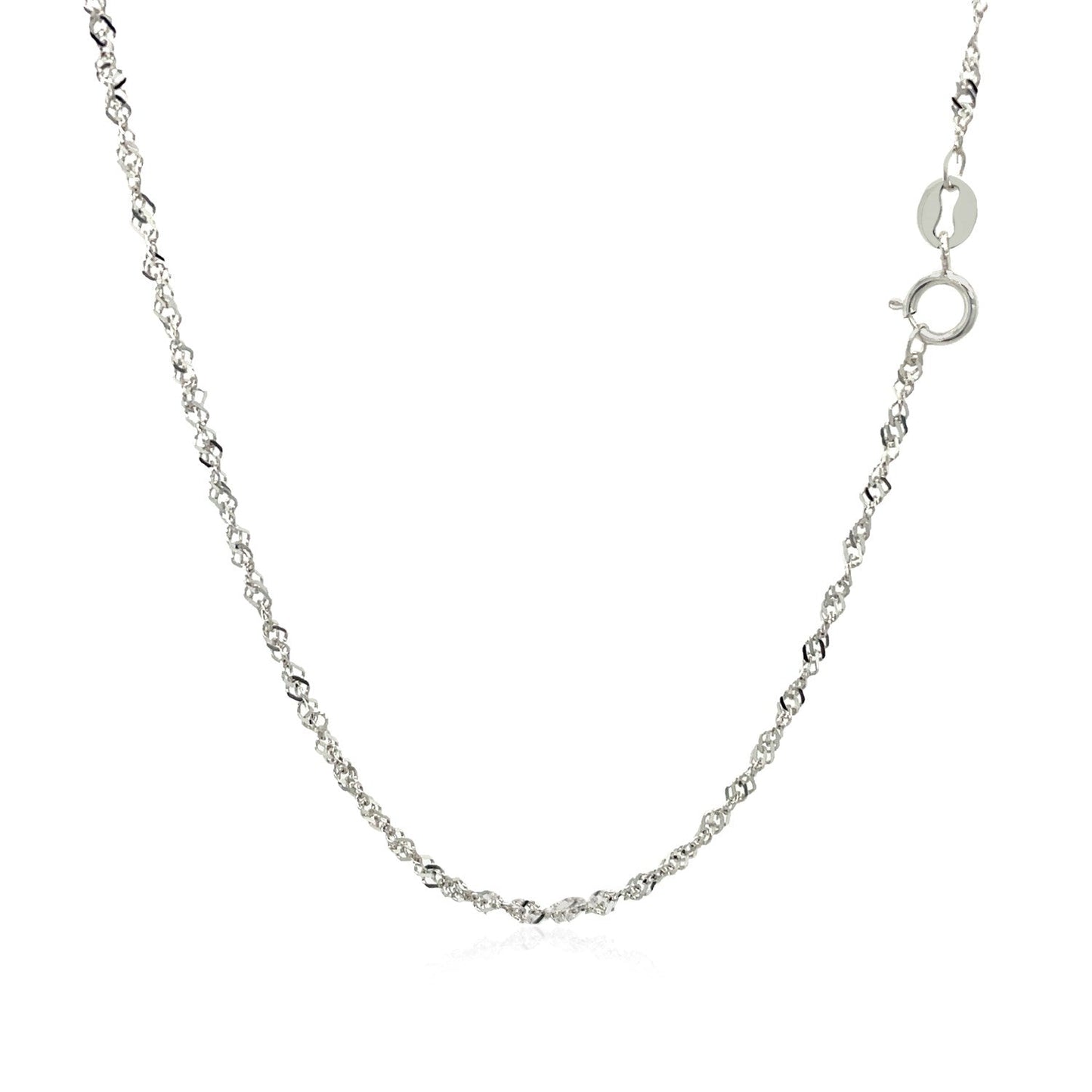 Cadena de Singapur de Oro Blanco de 14k - 1.5mm Elegancia