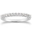 Anillo de boda de diamantes con configuración en U elegante de oro blanco de 14k