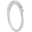 Anillo de boda de diamantes con configuración en U elegante de oro blanco de 14k