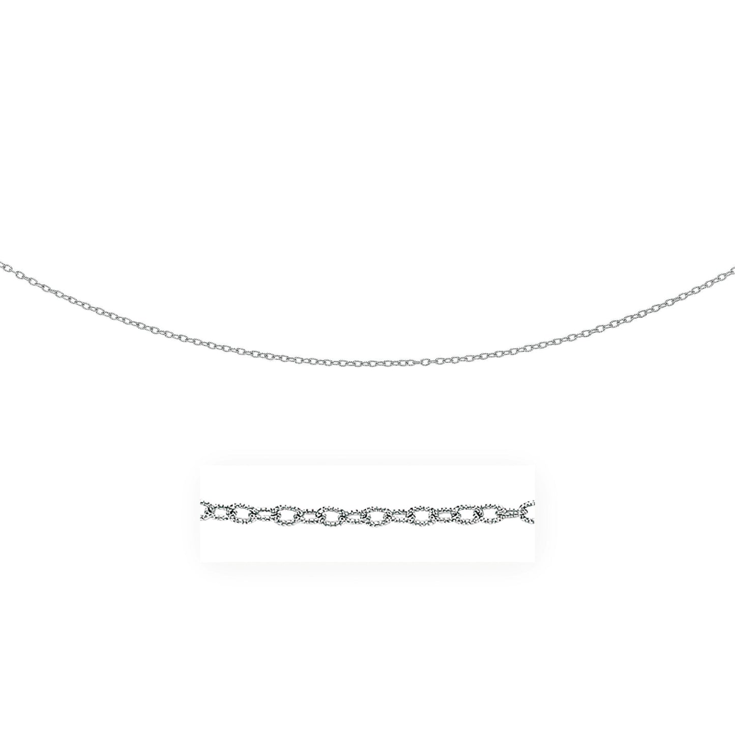 2.5mm 14k White Gold Textured Pendant Chain