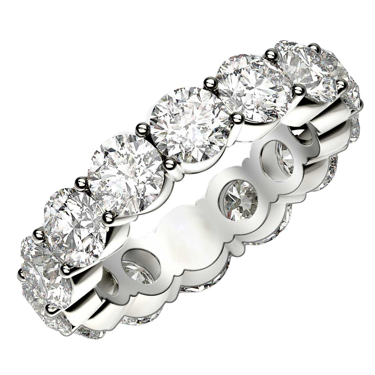 Bague Eternité en Diamant Lab Grown Taille Ronde en Or Blanc 14k