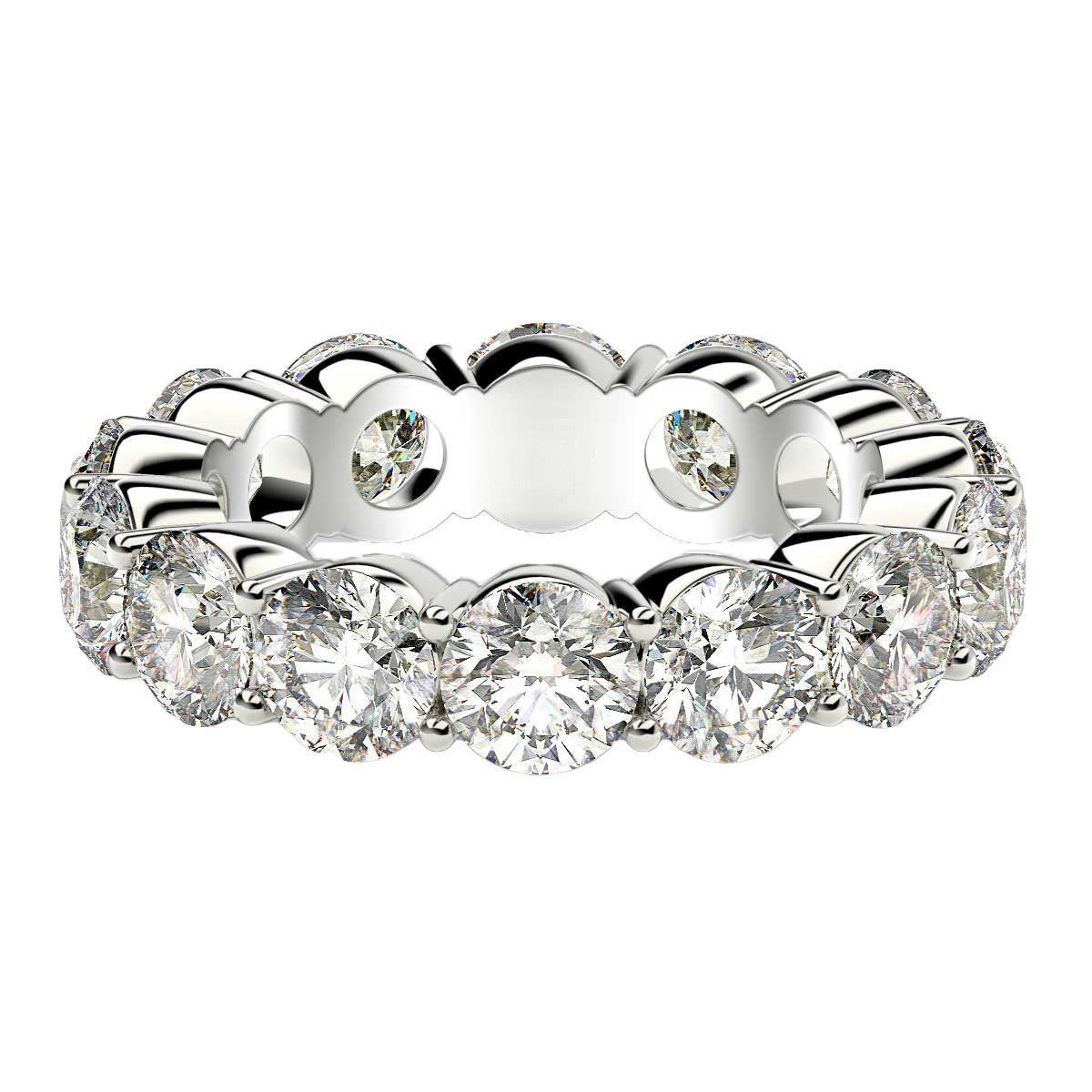 Bague Eternité en Diamant Lab Grown Taille Ronde en Or Blanc 14k