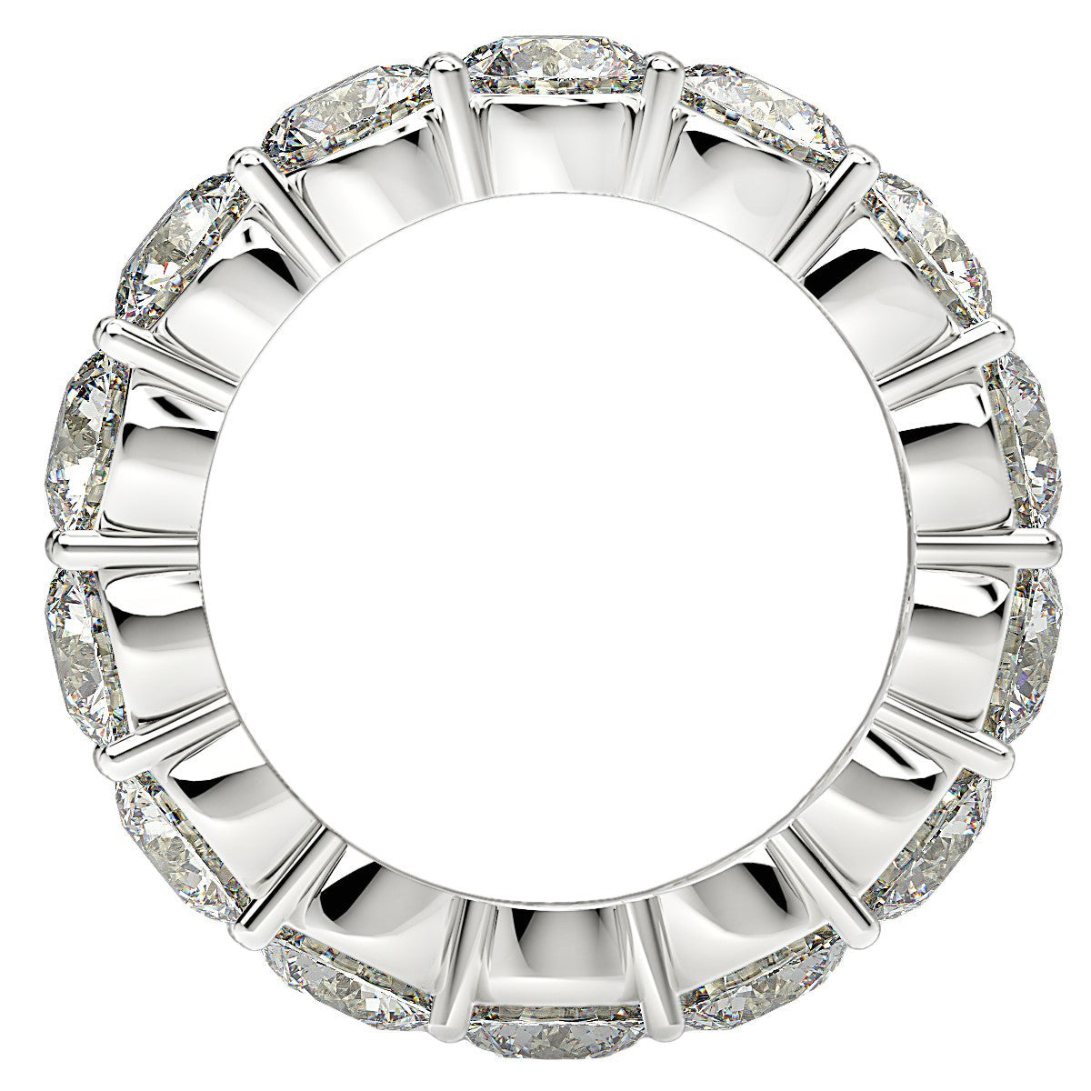 Bague Eternité en Diamant Lab Grown Taille Ronde en Or Blanc 14k