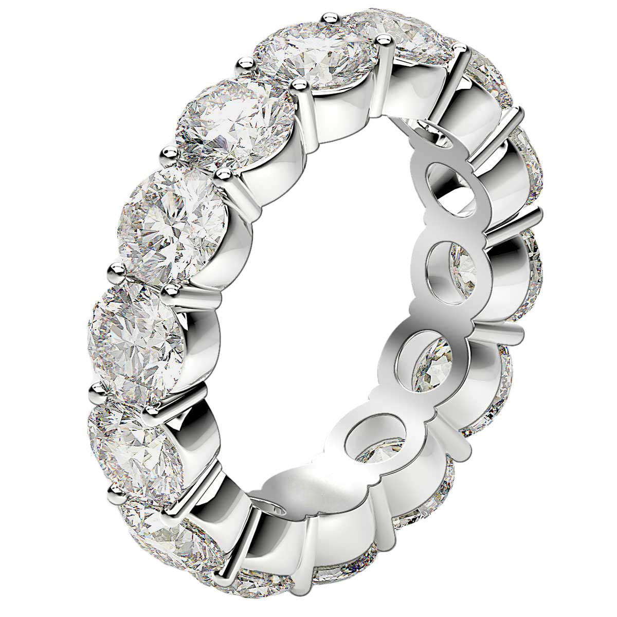 Bague Eternité en Diamant Lab Grown Taille Ronde en Or Blanc 14k
