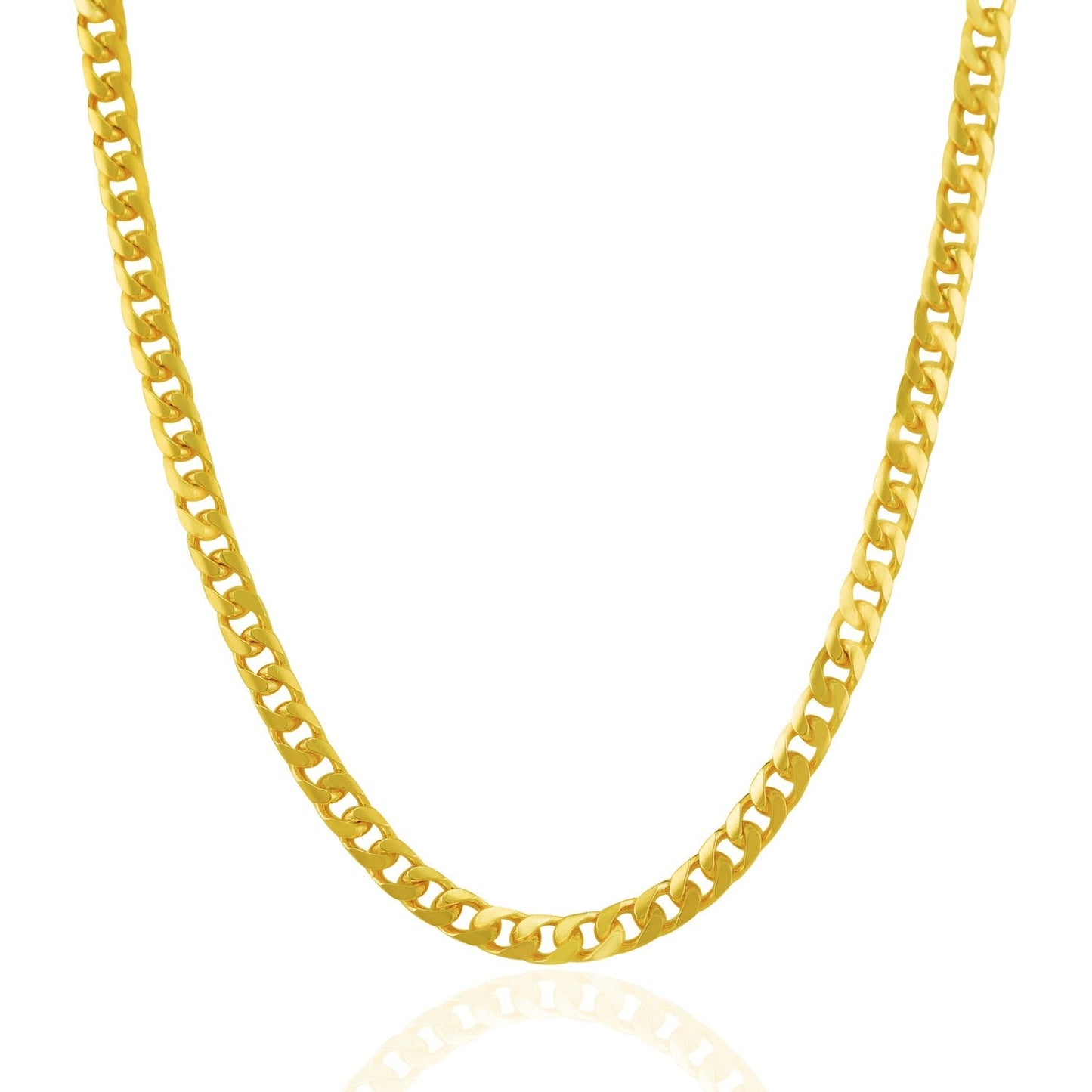 Chaîne Miami Cuban en or jaune 14k solide de 4,4 mm
