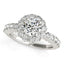 Bague de fiançailles en diamant motif floral en or blanc 14 carats