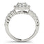 Bague de fiançailles en diamant motif floral en or blanc 14 carats