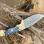 Premium 9" Damascus Steel Hunting Knife with Pakkawood Handle & Leather Sheath - Korvel