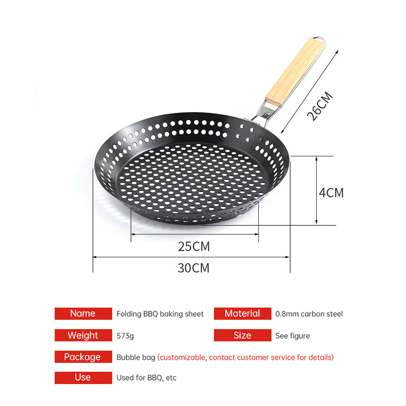 Camping Vegetables Pancake Folding BBQ Barbecue Plate Circular Non stick BBQ Barbecue Basket - Korvel