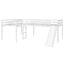 Lit mezzanine en forme de L pour enfant avec échelle et toboggan - Blanc