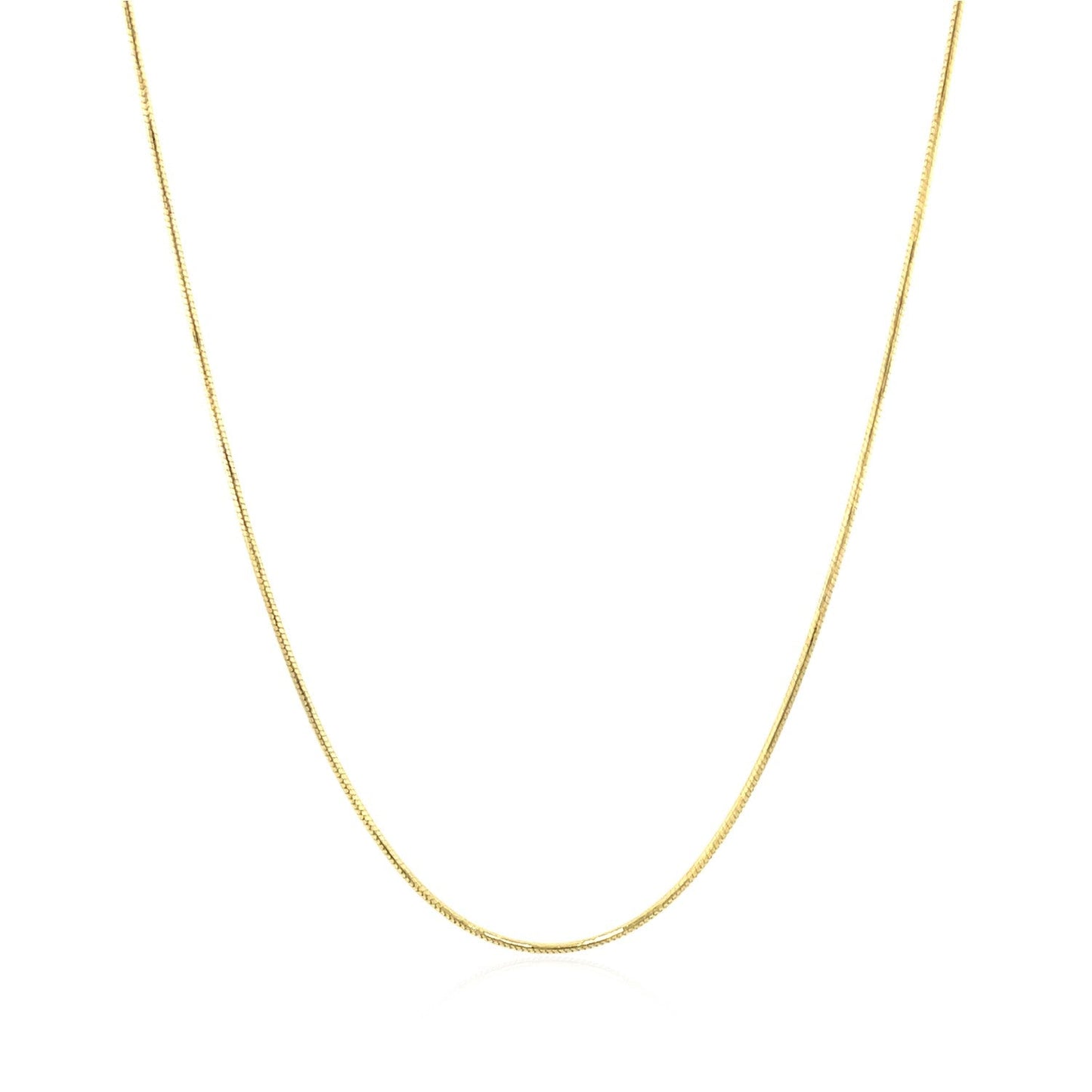14k Yellow Gold Round Snake Chain - 0.7mm