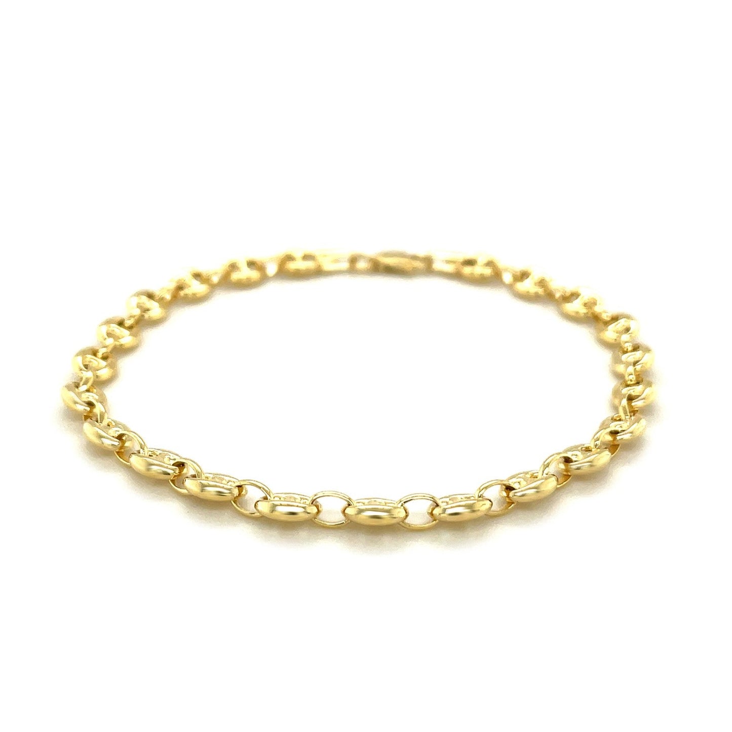 14k Yellow Gold Puffed Mariner Link Bracelet - 4.7mm