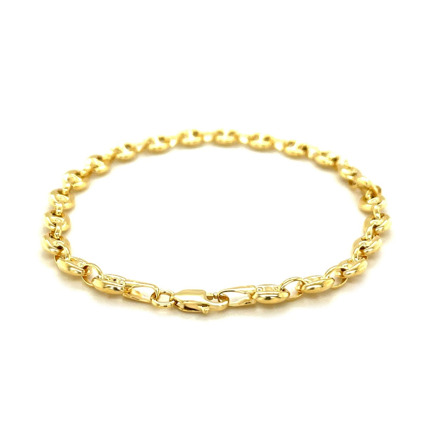 14k Yellow Gold Puffed Mariner Link Bracelet - 4.7mm