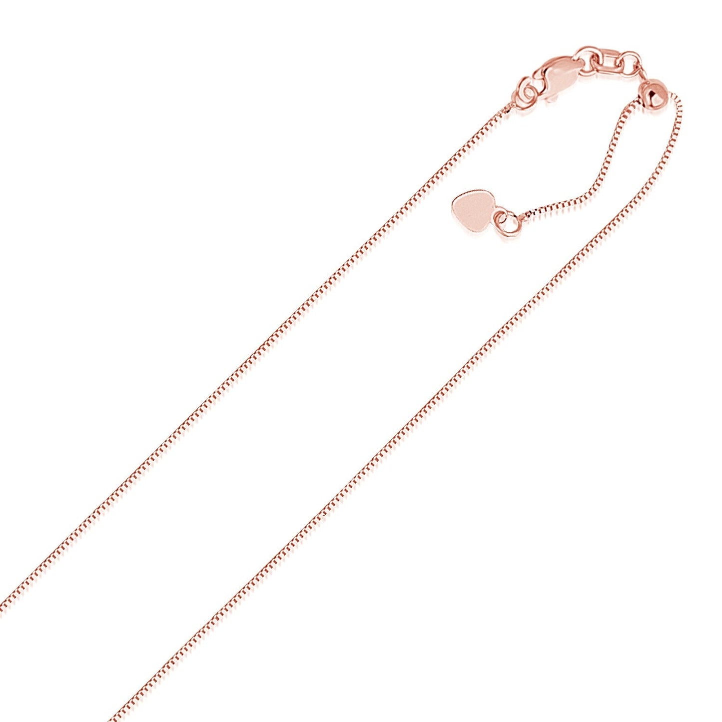 Collier en chaîne à maillons ajustable en or rose 14 carats