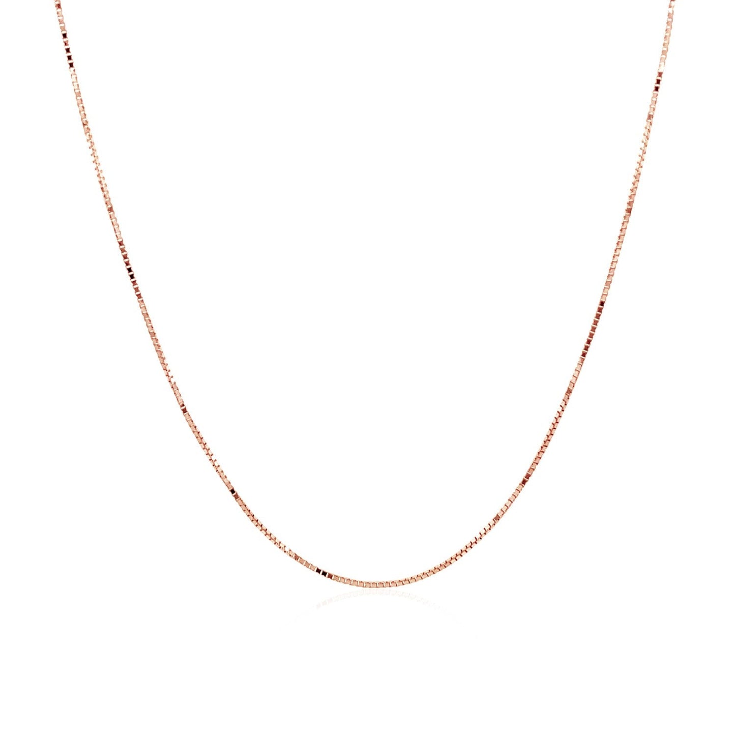 Cadena Clásica de Caja de Oro Rosa de 14k - 0.6mm