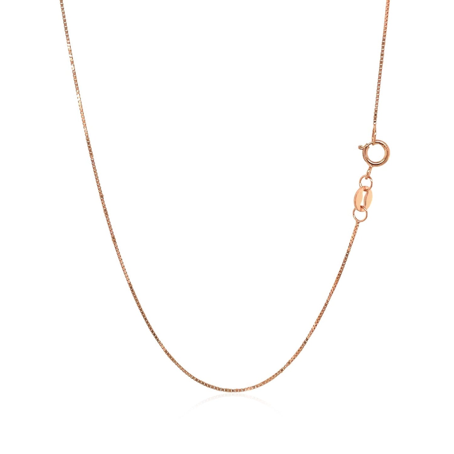 Cadena Clásica de Caja de Oro Rosa de 14k - 0.6mm