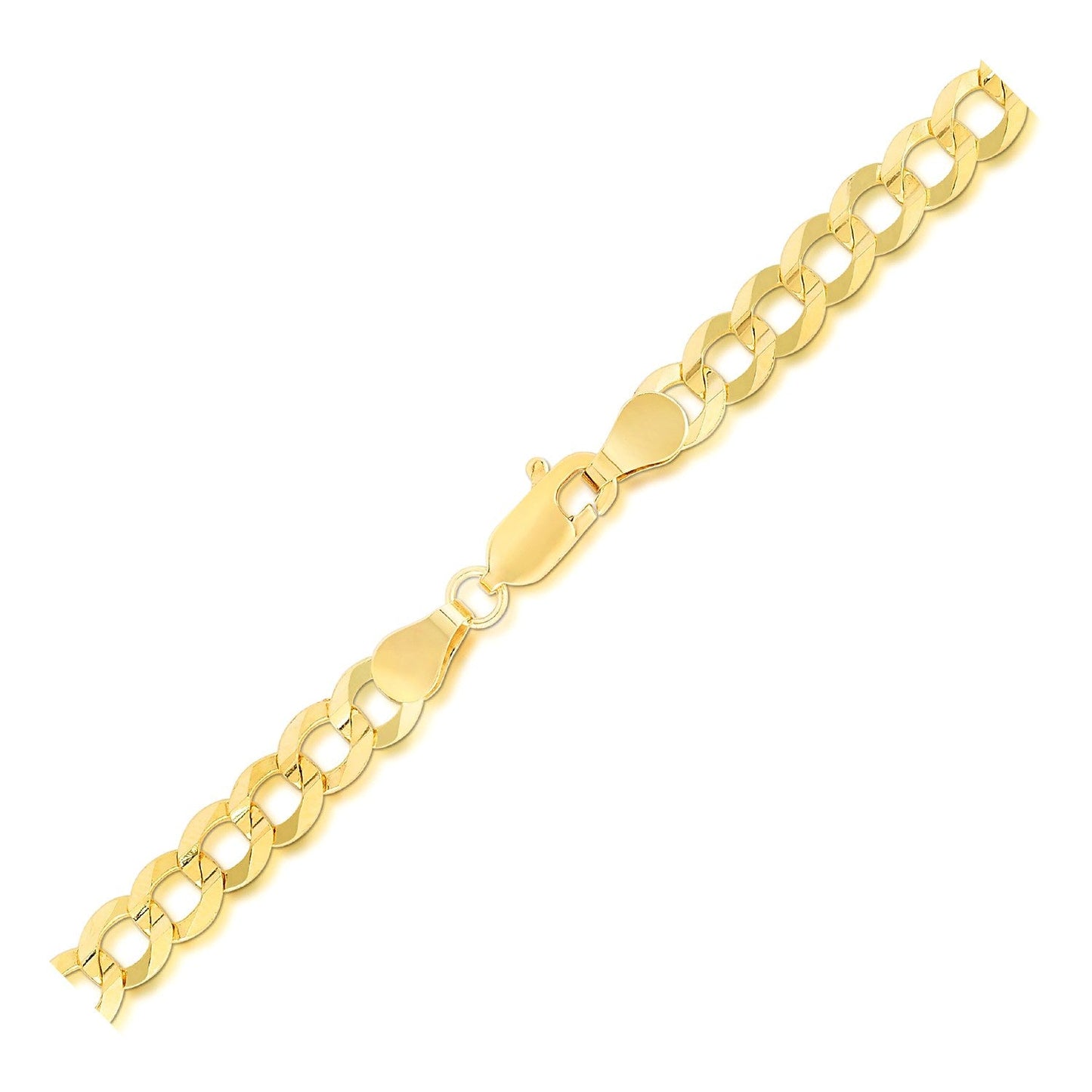Bracelet en or jaune 14k solide à maillons de 5,7 mm