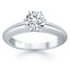 Bague de fiançailles en or blanc 14k avec solitaire en cathédrale