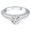 Bague de fiançailles en or blanc 14k avec solitaire en cathédrale