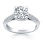 Anillo de Compromiso de Diamante en Oro Blanco de 14k con Diseño de Trébol