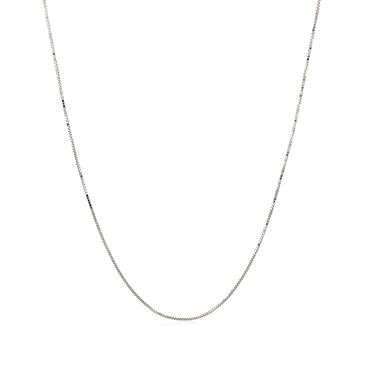 Cadena Clásica de Caja de Oro Blanco de 14k - 0.45mm