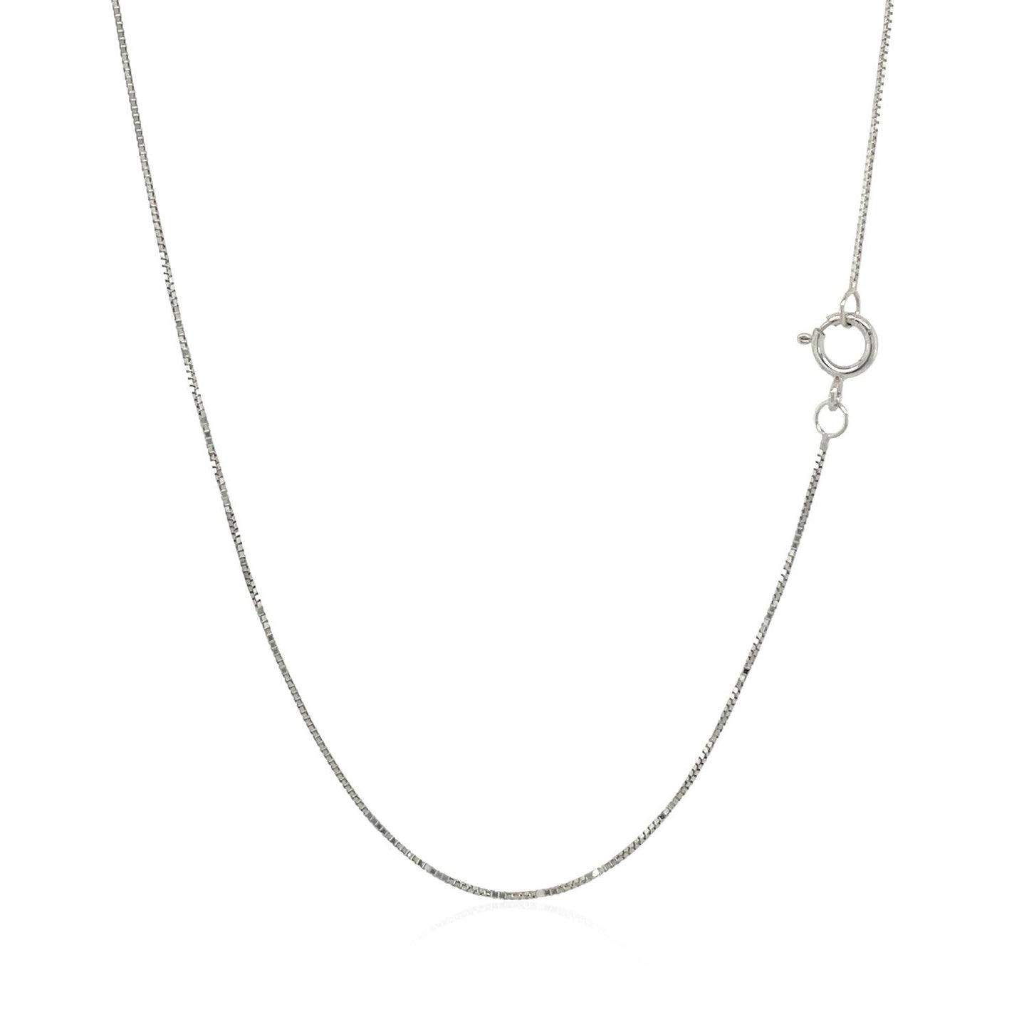 Cadena Clásica de Caja de Oro Blanco de 14k - 0.45mm