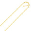 Cadena de Brillo Ajustable de Oro Amarillo de 14k 1.5mm